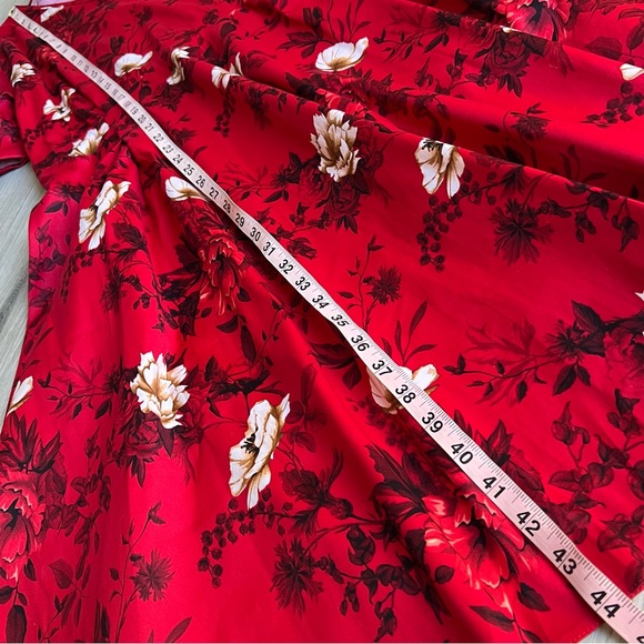 Lady Voluptuous 14 US / 18 UK Estrella Vintage Inspired Red Floral Dress - Picture 12 of 14